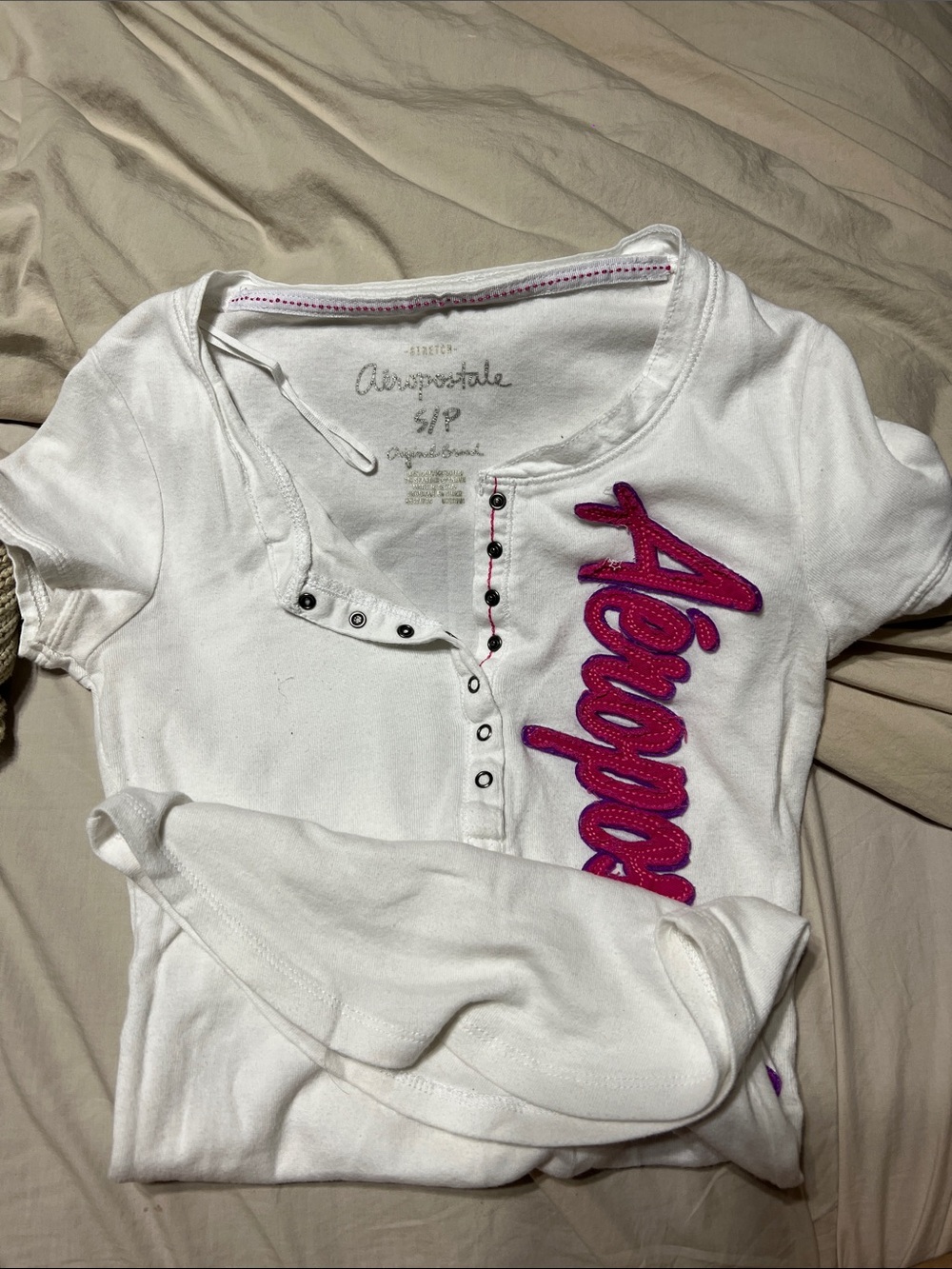 AEROPOSTALE WHITE POLO TEE TOP